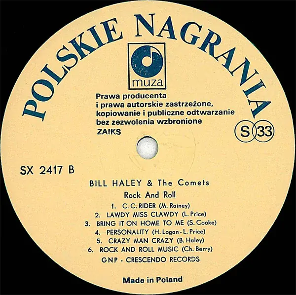 Bill Haley & The Comets – Rock And Roll 1986 VG+, VYPRANÁ Vinyl (LP)
