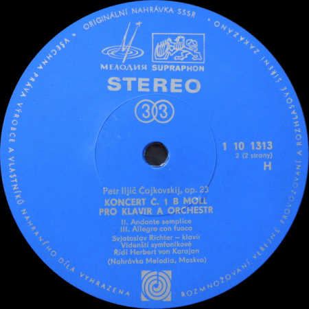 Čajkovskij, Svjatoslav Richter, Vídenští Symfonikové – Koncert Pro Klavír A Orchestr Č.1 B Moll Op.23 1973 NM VYPRANÁ Vinyl (LP)