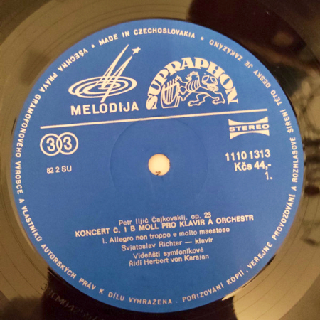 Čajkovskij, Svjatoslav Richter, Vídenští Symfonikové – Koncert Pro Klavír A Orchestr Č.1 B Moll Op.23 1972 NM VYPRANÁ Vinyl (LP)