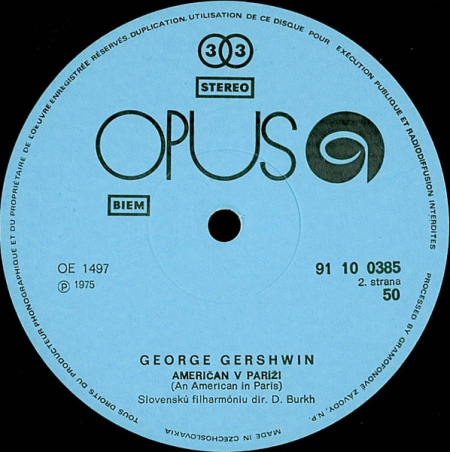 George Gershwin - Slovak PhilharmoniVc Orchestra conductor: Dennis Burkh, Josef Hála – Rhapsody In Blue / An American In Paris 1975 VG+ VYPRANÁ Vinyl (LP)