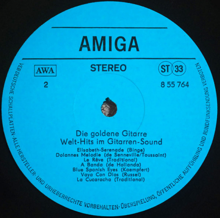 Studio-Orchester – Die Goldene Gitarre (Welt-Hits Im Gitarren-Sound) 1980 VG+ VYPRANÁ Vinyl (LP)