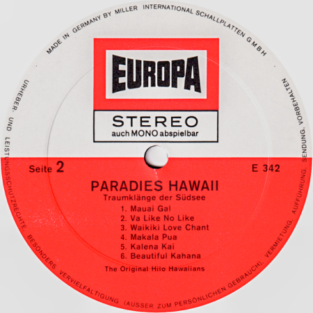 The Original Hilo Hawaiians – Paradies Hawaii (Traumklänge Der Südsee) EX VYPRANÁ Vinyl (LP)