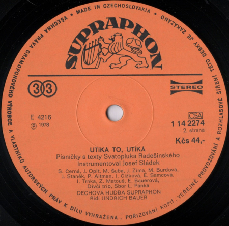 Svatopluk Radešínský – Utíká To, Utíká 1978 EX, VYPRANÁ Vinyl (LP)