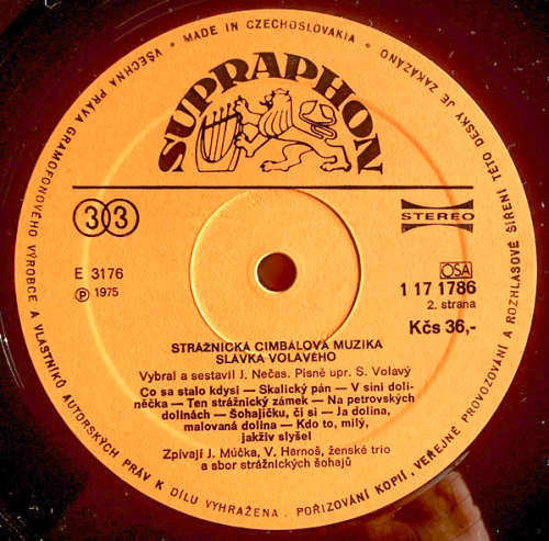 Strážnická Cimbálová Muzika Slávka Volavého – Strážnická Cimbálová Muzika Slávka Volavého 1978 VG+, VYPRANÁ Vinyl (LP)