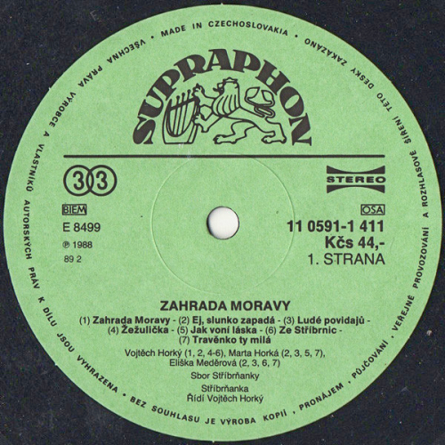 Stříbrňanka – Zahrada Moravy 1989 EX, VYPRANÁ Vinyl (LP)