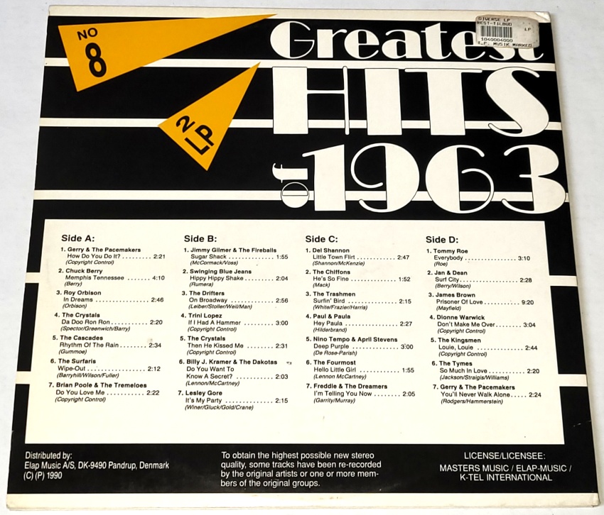 Various – Greatest Hits Of 1963 1990 VG+, VYPRANÉ Vinyl (2LP)