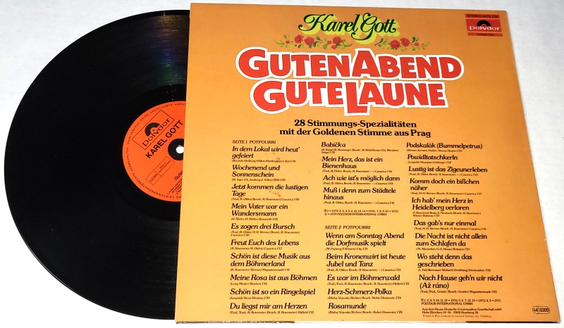 Karel Gott – Guten Abend, Gute Laune 1981 EX / VG+, VYPRANÁ (autogram, podpis)