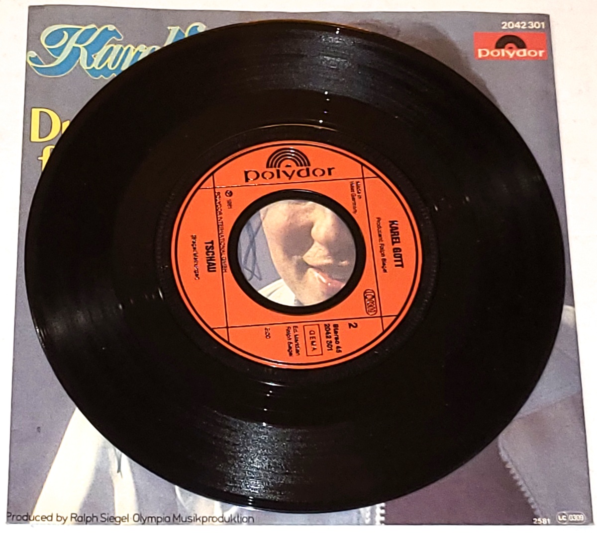 Karel Gott – Du Bist Da Für Mich 1981, Vinyl 7" Single (autogram, podpis)