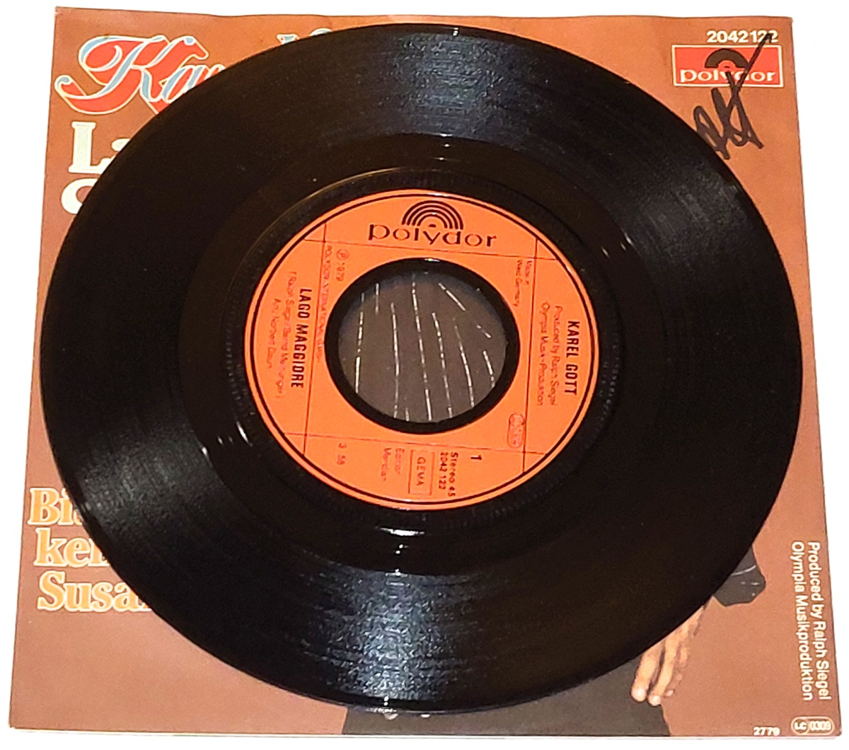 Karel Gott – Lago Maggiore 1979, Vinyl 7" Single (autogram, podpis)