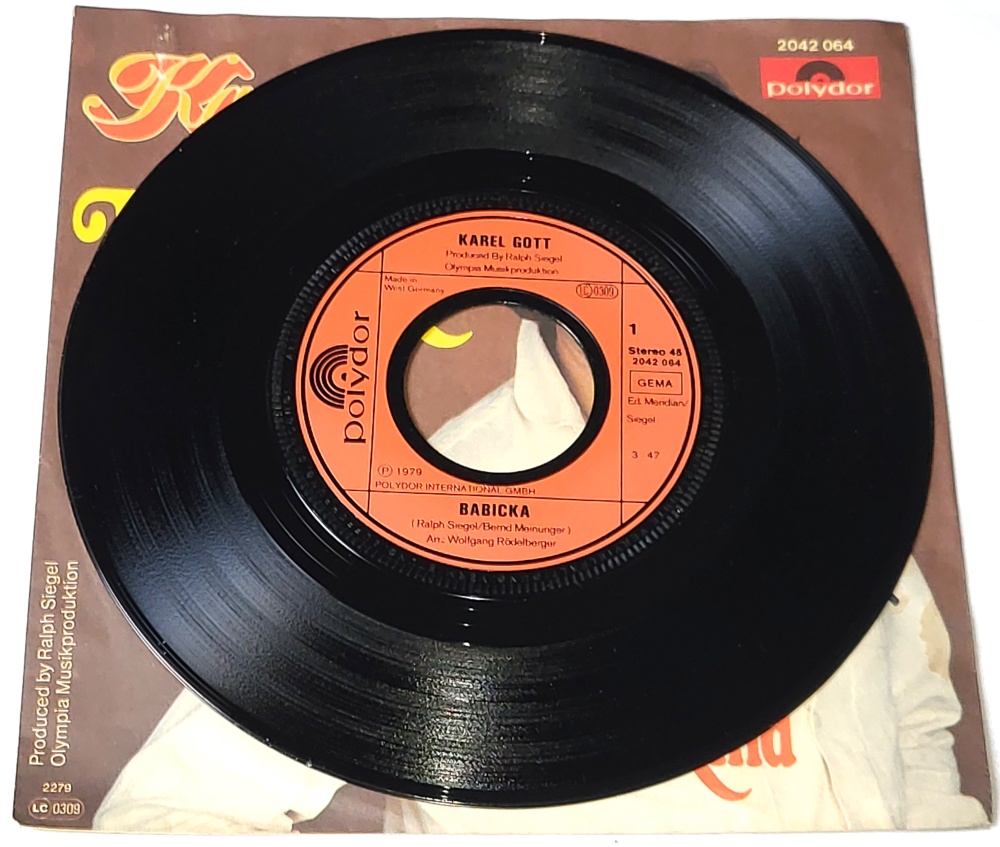 Karel Gott – Babička 1979, Vinyl 7" Single (autogram, podpis)