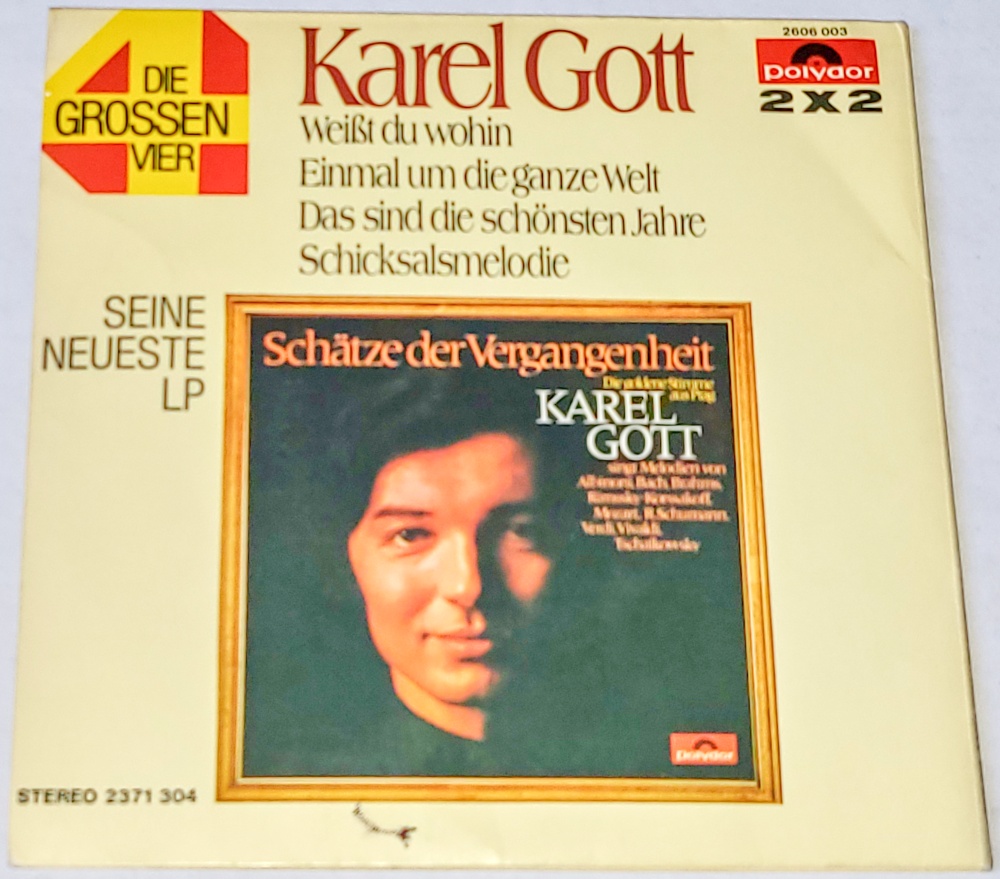 Karel Gott – Die Grossen Vier Von Karel Gott 1972, 2 x Vinyl 7" Single (autogram, podpis)