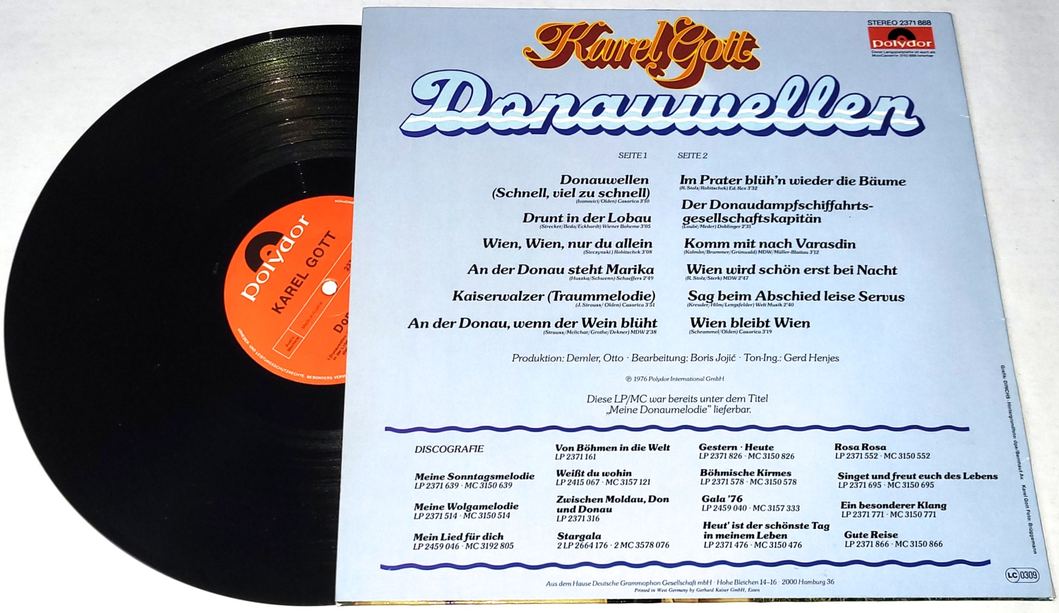 Karel Gott – Donauwellen 1978 NM, VYPRANÁ Vinyl (LP) autogram, podpis