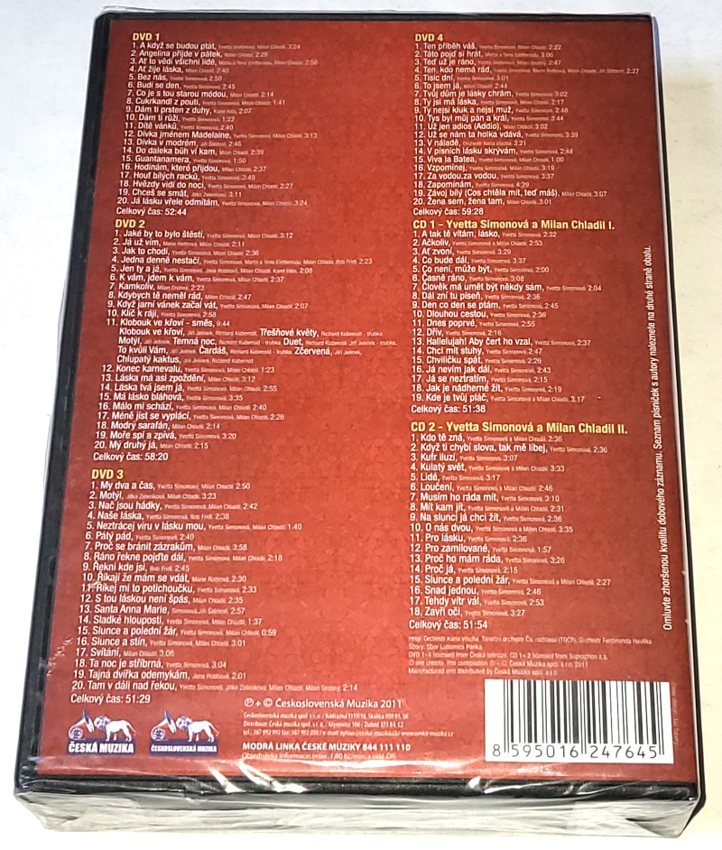 Zlaté šlágry od A do Z - Yvetta Simonová, Milan Chladil 4DVD + 2CD (nerozbalené)