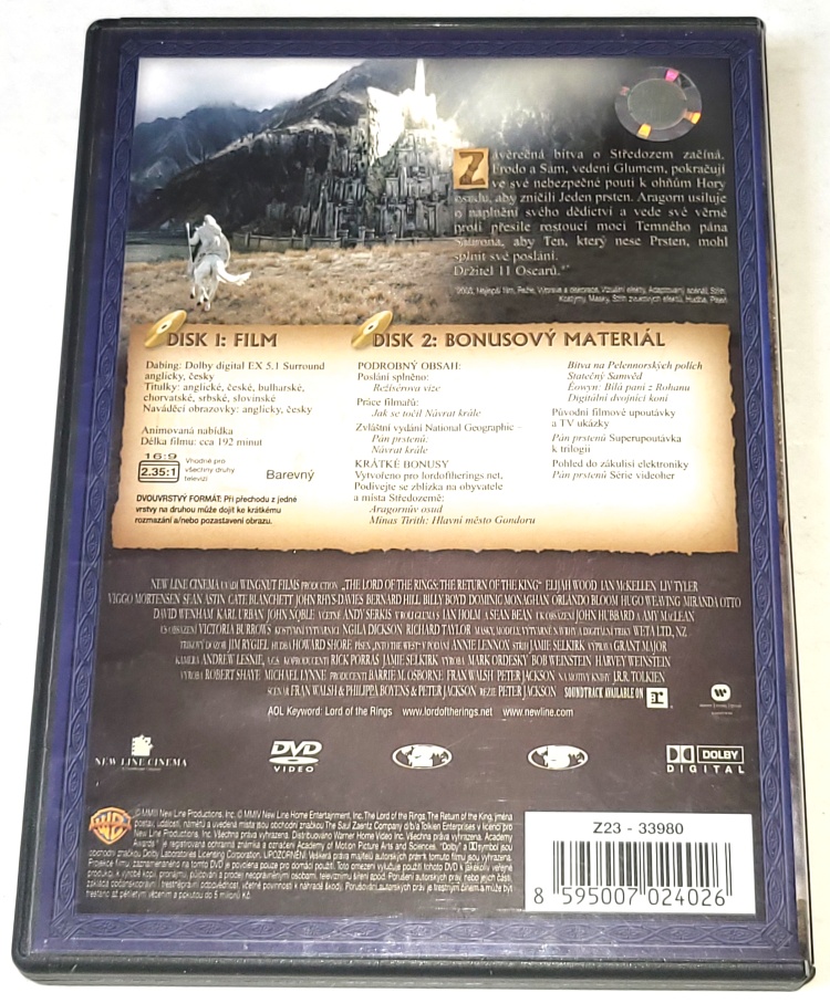 Pán prstenů: Návrat krále (The Lord of the Rings: The Return of the King) 2003 2DVD