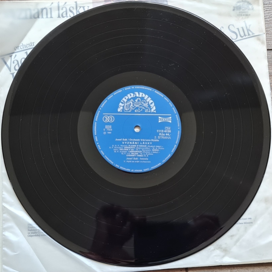 Orchestr Václava Hybše, Josef Suk – Vyznání Lásky 1986 VG+, VYPRANÁ Vinyl (LP)