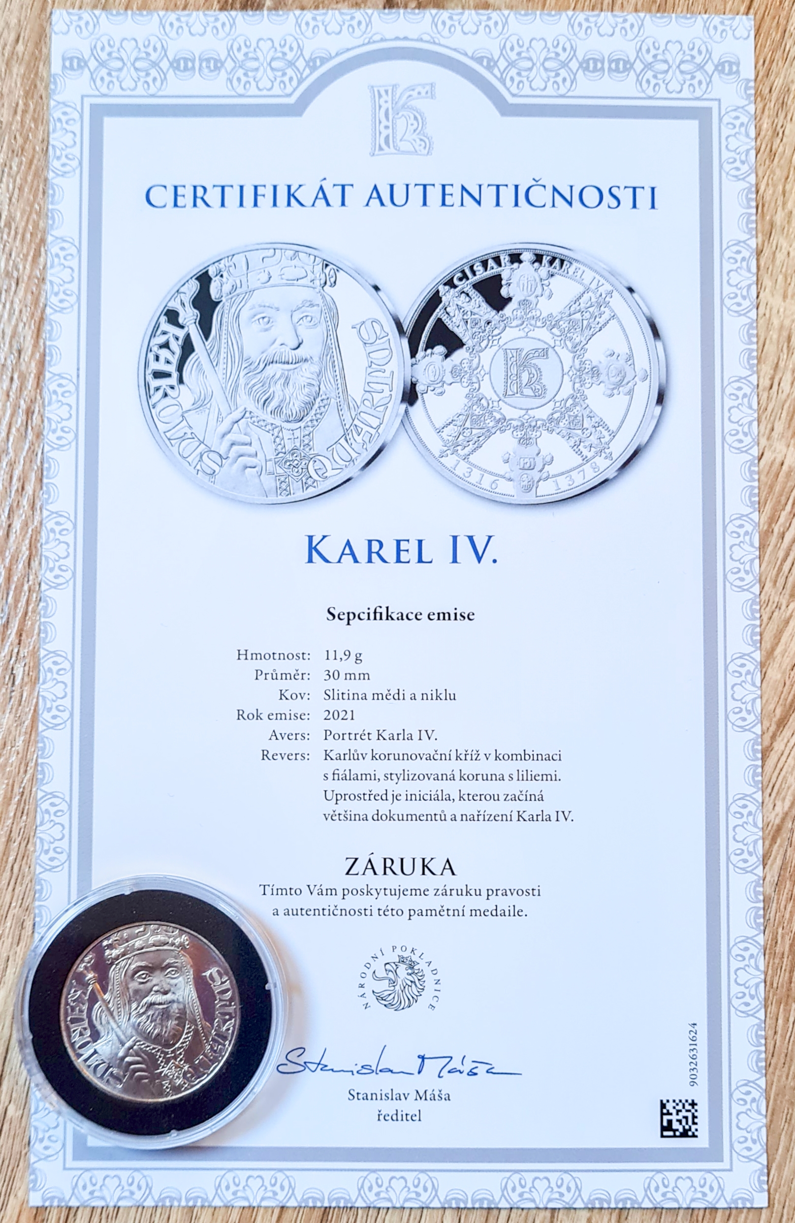 Pamětní mince - medaile Karel IV. Sada