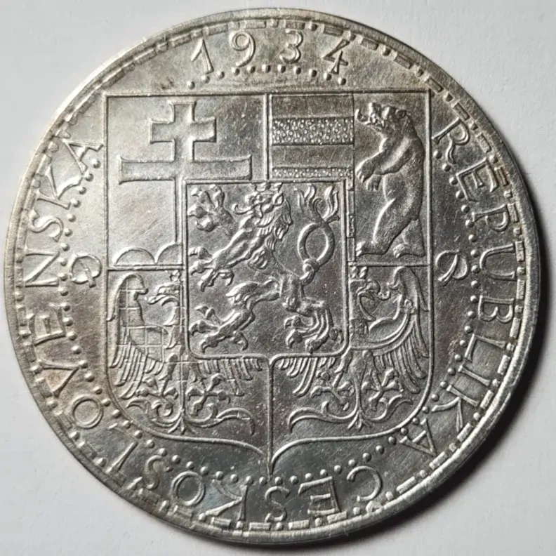 Ag 20 Koruna 1934, ČSR mince