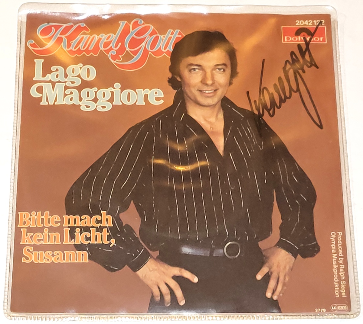 Karel Gott – Lago Maggiore 1979, Vinyl 7" Single (autogram, podpis)