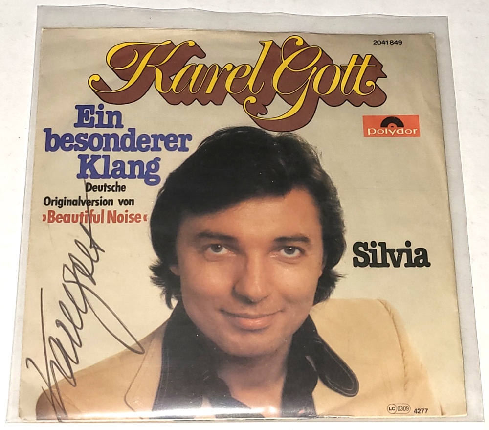 Karel Gott – Ein Besonderer Klang / Silvia 1977, Vinyl 7" Single (autogram, podpis)