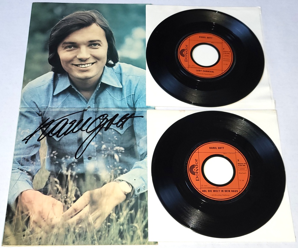 Karel Gott – Die Grossen Vier - Folge 2 1973, 2 x Vinyl 7" Single (autogram, podpis)