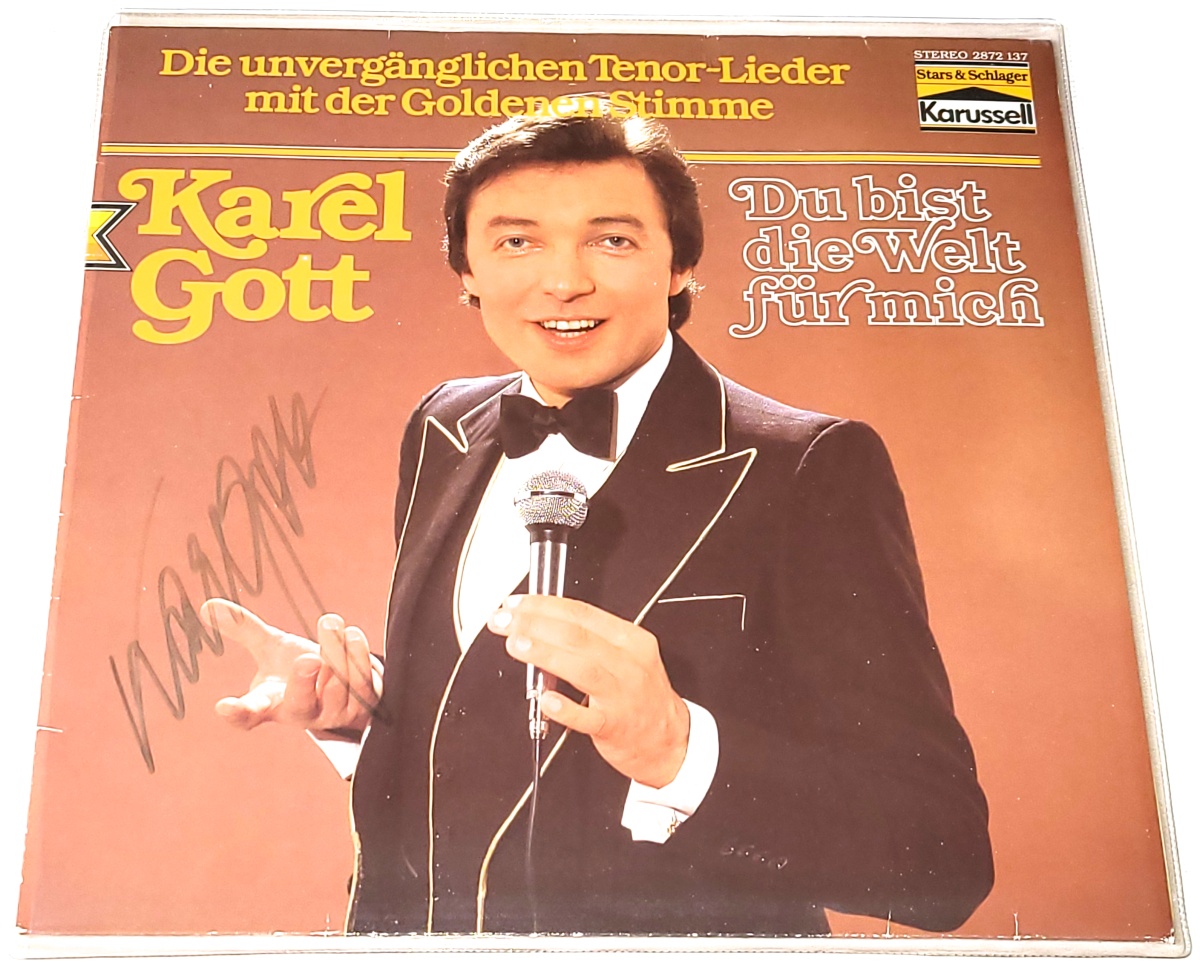 Karel Gott – Du Bist Die Welt Für Mich 1981 EX+, VYPRANÁ Vinyl (LP) autogram, podpis