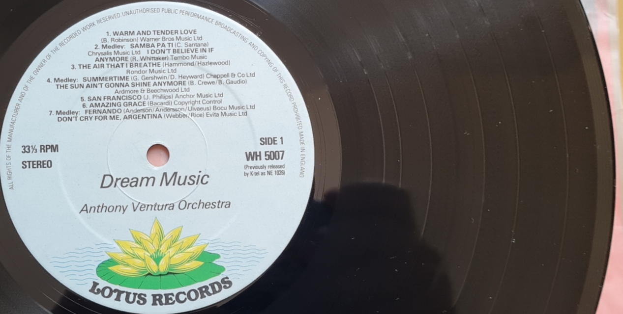 Anthony Ventura Orchestra – Dream Music 1978 VG+, VYPRANÁ Vinyl (LP)