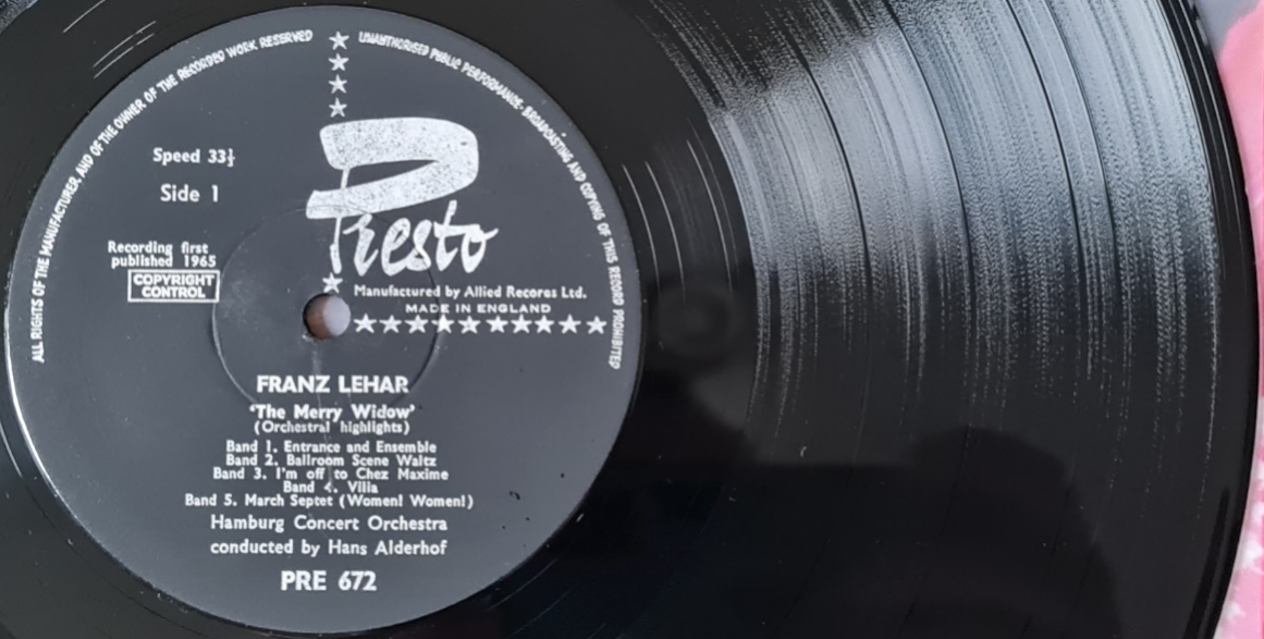 Franz Lehár – The Merry Widow 1965 VG, VYPRANÁ Vinyl (LP)