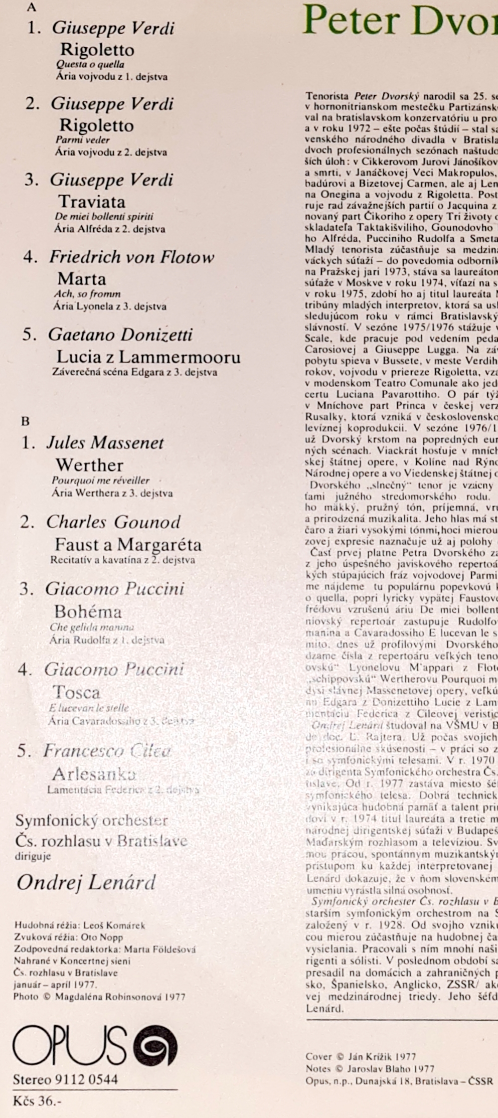 Peter Dvorský – Peter Dvorský 1977 VG+, VYPRANÁ Vinyl (LP)