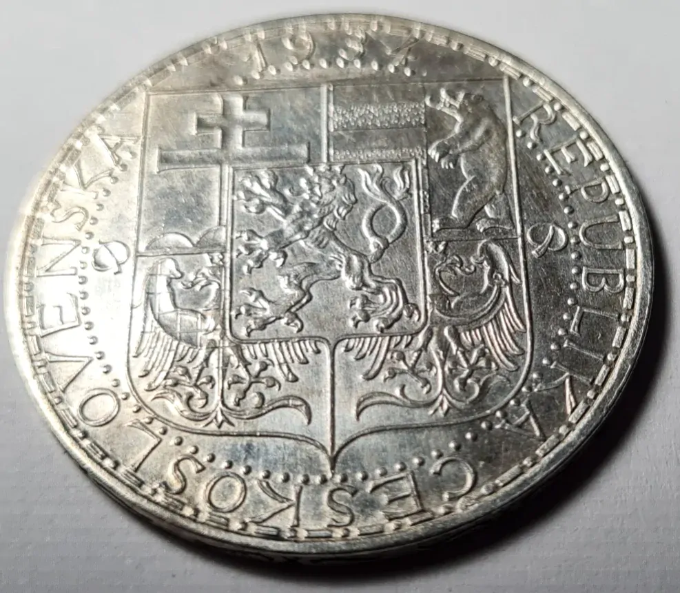Ag 20 Koruna 1934, ČSR mince