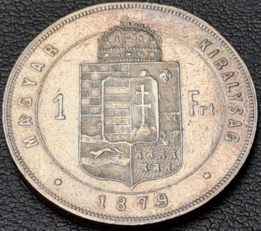 Ag 1 Forint 1879 K.B. František Josef I. Rakousko-Uhersko mince