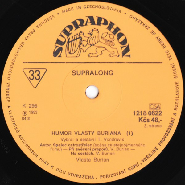 Vlasta Burian – Humor Vlasty Buriana (1) 1983 EX, VYPRANÁ Vinyl (2LP)