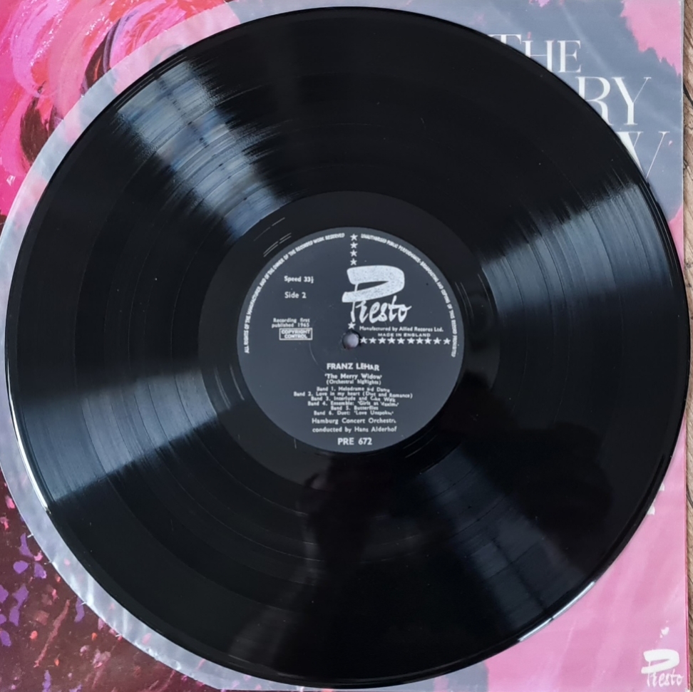 Franz Lehár – The Merry Widow 1965 VG, VYPRANÁ Vinyl (LP)
