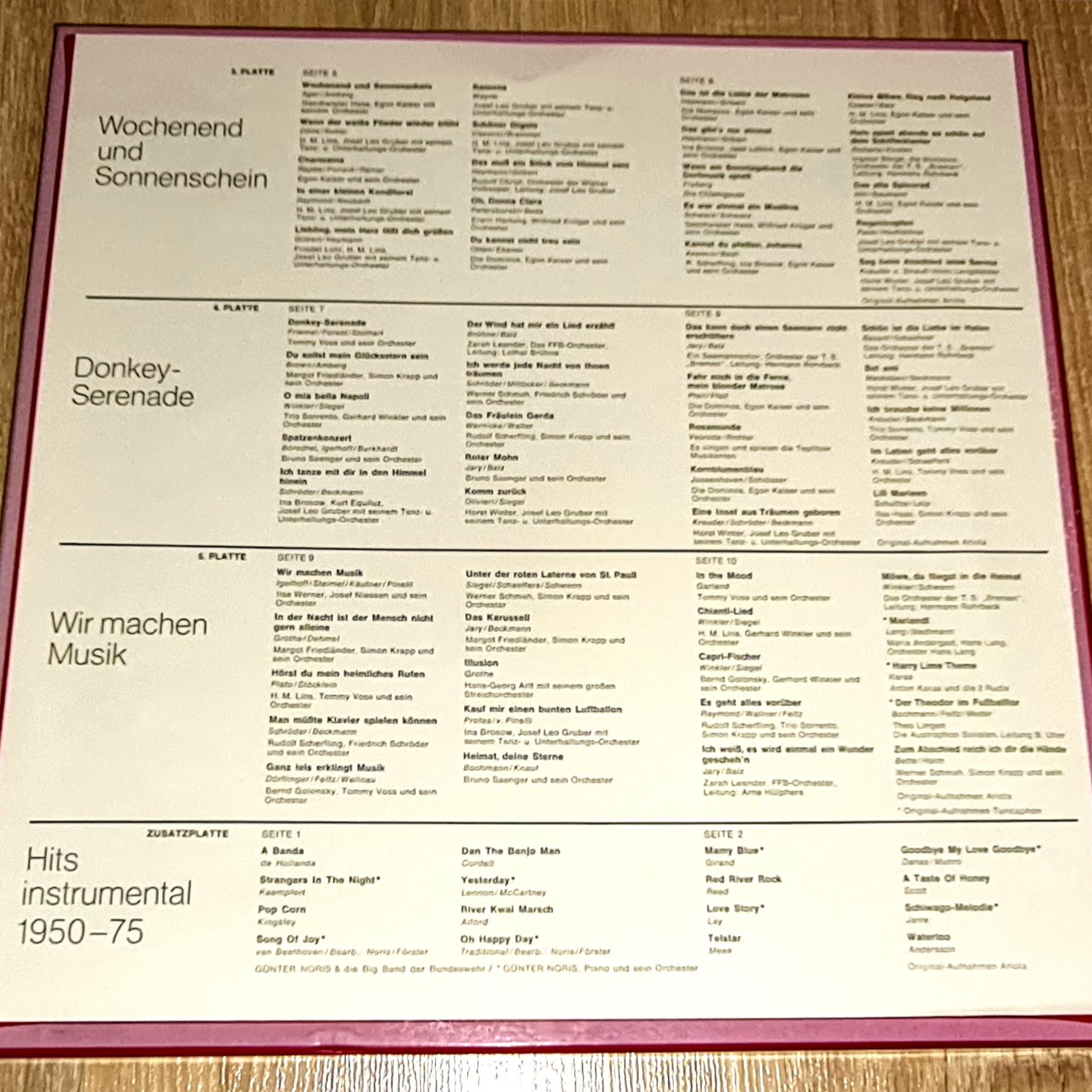 Various – 50 Jahre Schlager - 1900 / 1950 1975 VG/ VG+, VYPRANÉ Vinyl (Box Set 6LP)