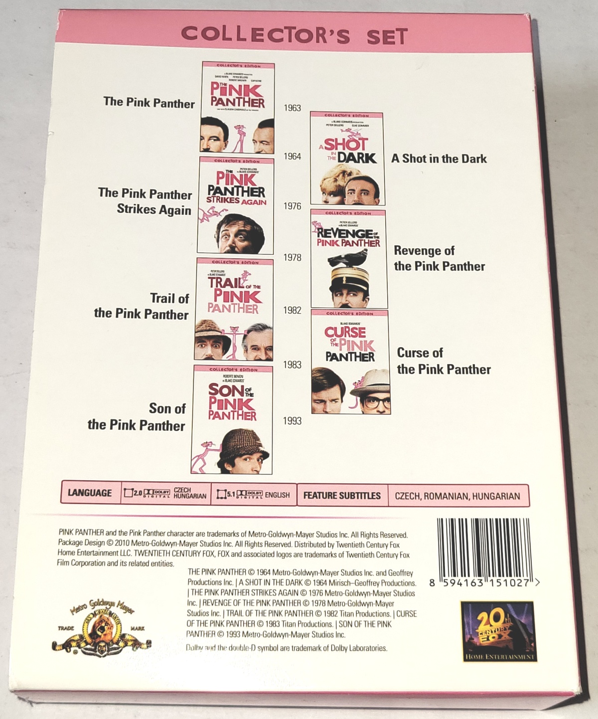 Růžový panter: Kolekce Box Set 7DVD (nové, zatavené)