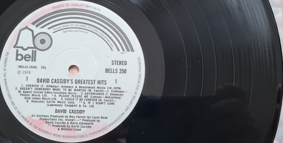 David Cassidy's Greatest Hits 1975 VG+, VYPRANÁ Vinyl (LP)