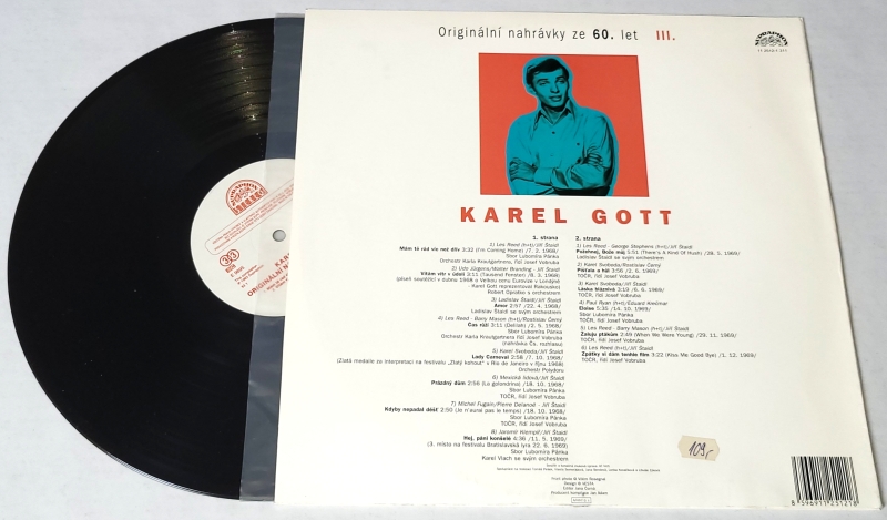 Karel Gott – Originální nahrávky ze 60. let 1993 NM, VYPRANÉ Vinyl (3LP)