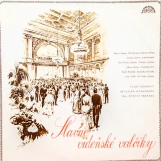Velký Dechový Orchestr Supraphonu Řídí Rudolf Urbanec – Slavné Vídeňské Valčíky 1973 EX, VYPRANÁ Vinyl (LP + příloha)