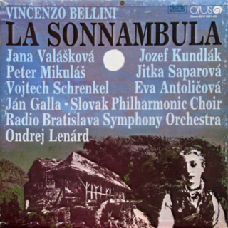 Vincenzo Bellini, Jana Valášková, Jozef Kundlák, Peter Mikuláš, Jitka Saparová, Vojtech Schrenkel, Eva Antoličová, Ján Galla, Slovak Philharmonic Choir, Radio Bratislava Symphony Orchestra – La Sonnambula 1988 NM, VYPRANÉ Vinyl (Box Set 3LP + příloha)
