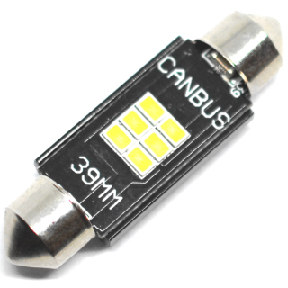LED žárovka C5W 6 SMD 3020 (39mm) CAN BUS - Bílá 10 - 30V, CFS30203