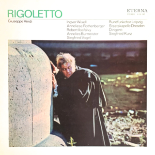 Giuseppe Verdi, Ingvar Wixell, Anneliese Rothenberger, Robert Ilosfalvy, Annelies Burmeister, Siegfried Vogel, Rundfunkchor Leipzig, Staatskapelle Dresden , Dirigent: Siegfried Kurz – Rigoletto 1973 EX, VYPRANÁ Vinyl (LP)