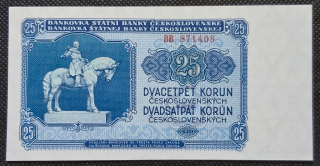 25 koruna 1953 - ČESKOSLOVENSKO UNC, bankovka