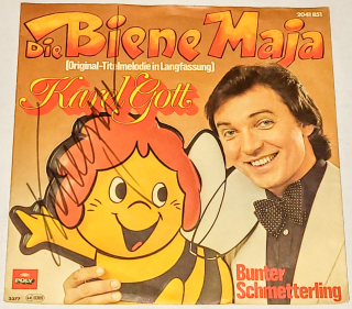 Karel Gott – Die Biene Maja 1977, Vinyl 7" Single (autogram, podpis)