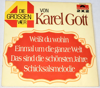 Karel Gott – Die Grossen Vier Von Karel Gott 1972, 2 x Vinyl 7" Single (autogram, podpis)