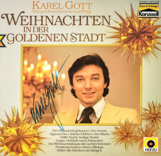 Karel Gott – Weihnachten In Der Goldenen Stadt 1986 NM, VYPRANÁ Vinyl (LP) autogram, podpis
