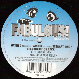 Wayne G Presents Twisted Featuring Stewart Who? – Breakdance (Is Back) 1999 Single VG+, VYPRANÁ Vinyl
