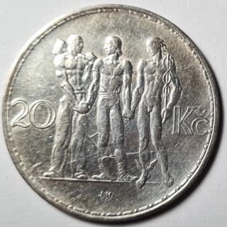 Ag 20 Koruna 1934, ČSR mince