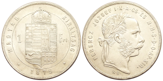 Ag 1 Forint 1879 K.B. František Josef I. Rakousko-Uhersko mince