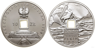 Ag 10 zlotých, Olympijské hry Peking 2008 Polsko, mince Proof