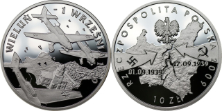 Ag 10 zlotých, Září 1939, 2009 Polsko, mince Proof