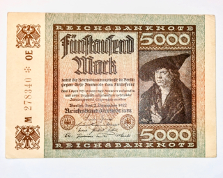 5000 Mark 1922 - Německo, bankovka